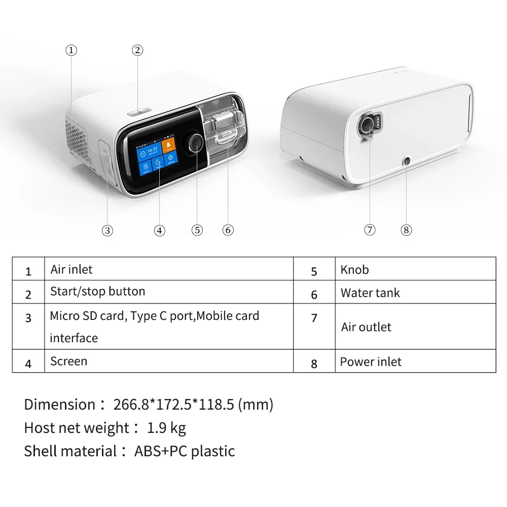 Resoxy 20AH CPAP Machine for Sleep Apnea Anti Snoring Auto CPAP Machine with Sleeping Mask CPAP Portable Travel for Good Sleep - Image 2