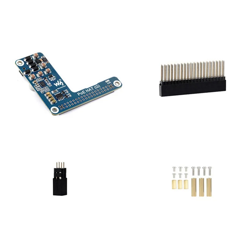Waveshare Poe HAT (G) per Raspberry Pi 5 Scheda di espansione Power Over Ethernet 5V 5A Supporta standard di rete 802.3Af/At per Rpi 5
