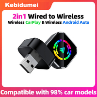 2 In1 Wired to Wireless Carplay Android Auto AI Box Plug And Play USB Car Dongle BT Wifi For Wired Carplay/Andriod Auto Cars