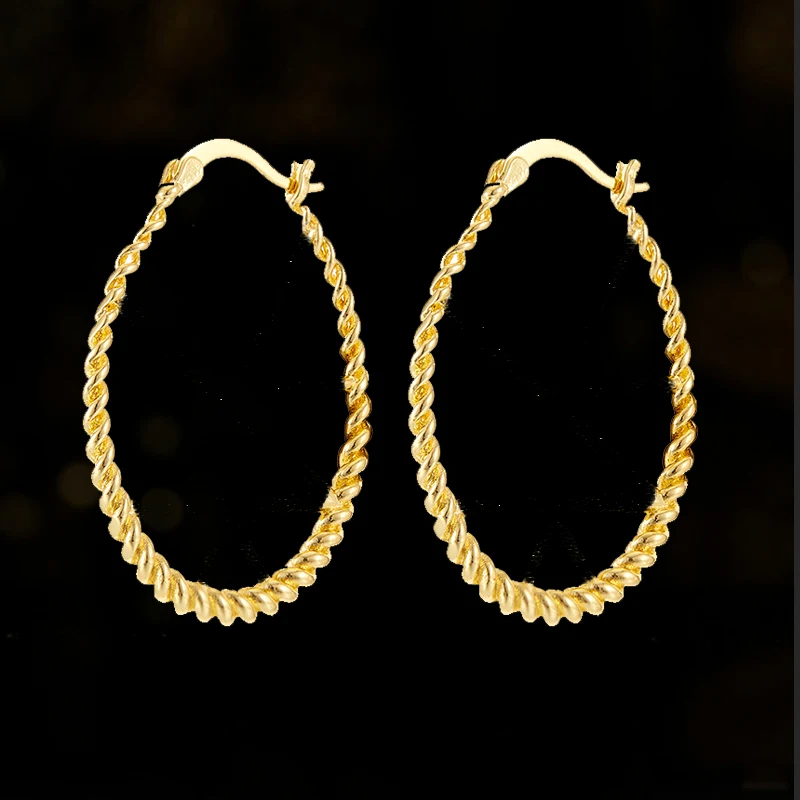 Large Simple Metal Dangle Earrings for Women Men Geometric Gold Plated Hoop Earrings Bridal Wedding Jewelry 2022