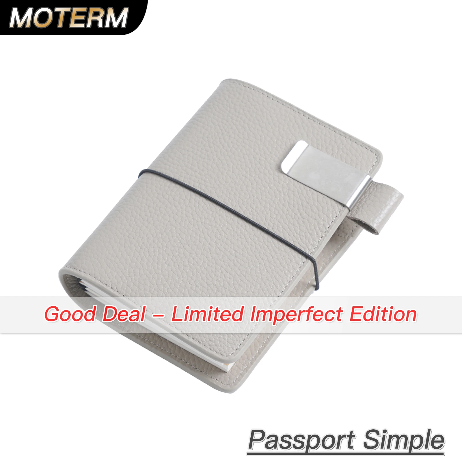 Diario de viaje de Moterm imperfecto limitado, cuaderno de tamaño de pasaporte de serie Simple, organizador de cuero genuino, diario, planificador de bocetos