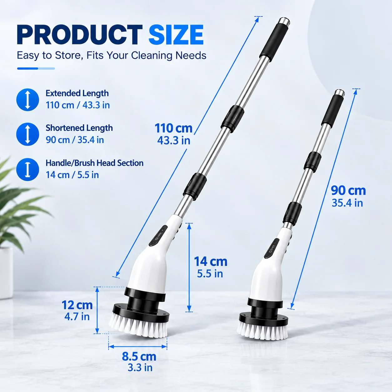 Multi-Purpose Electric Scrubber Kit With Nine Replaceable Attachments For Bathroom And Kitchen Cleaning