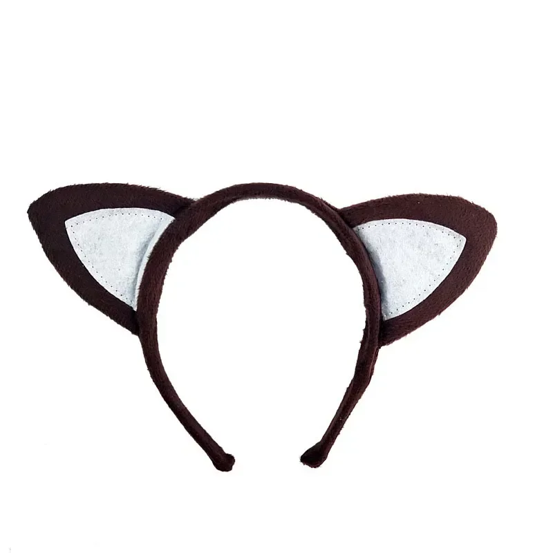 성인 어린이 파티 여아 소년 여성 애니메이션 여우 귀 머리띠, 활 타이 테일 동물 코스프레 헤어 밴드, 생일 선물, 크리스마스 할로윈