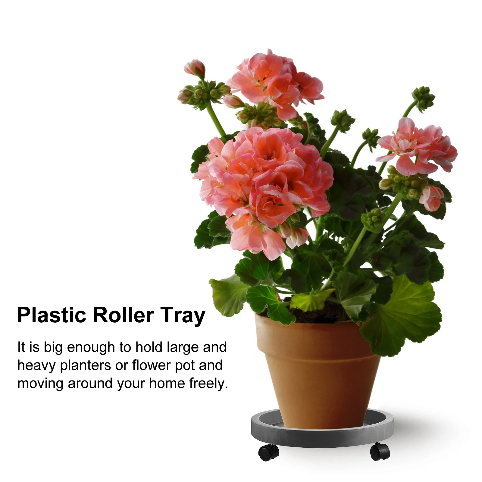 

Heavy Duty Flowerpot Tray Thickened Plastic Roller Tray Movable Plant Pot Stand Indoor Outdoor Bonsai Holder Garden Balcony