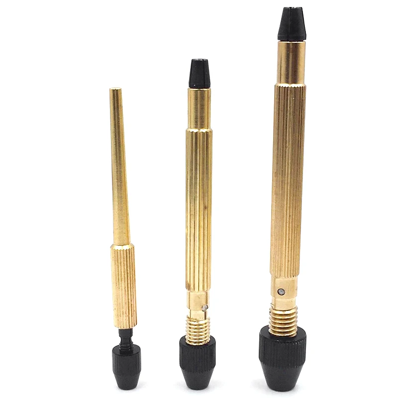3Pcs Copper Professional Watch Clock Jewelry Repair Tool Pin Vise Chuck File Bur Drill Bit Wire Holder