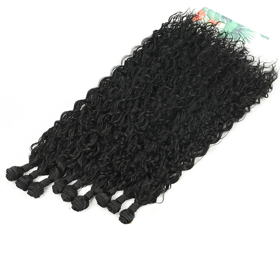 Synthetic Curly Hair Extensions 20 24 28Inch Long Kinky Curly Bundles Organic Fake Hair Water Wave Heat Resistant High Quality