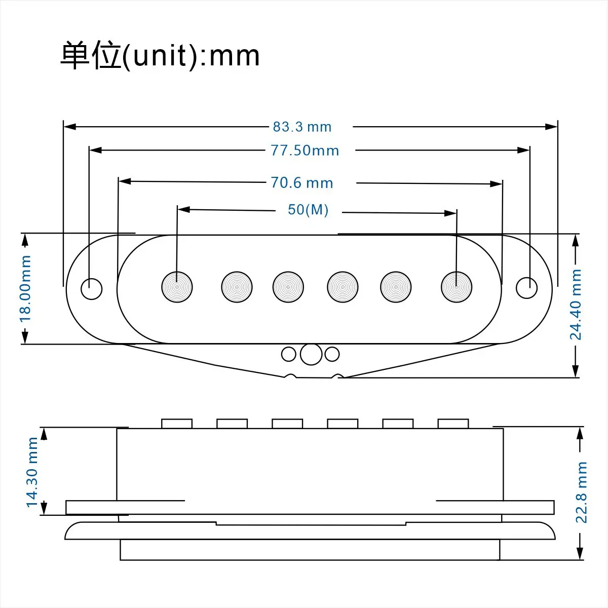 FLEOR 1PCS Ceramic Magnet Single Coil Guitar Pickup for ST Electric Guitar