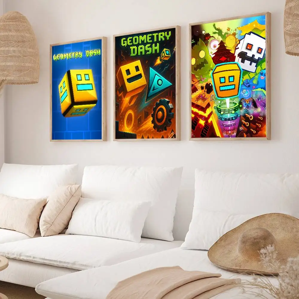 Game G-Geometry Dash-A Poster Wall Canvas Painting for Club Living Room Home Decor