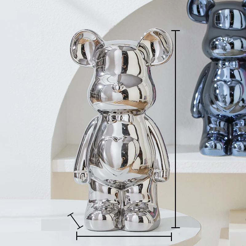 Керамическая статуэтка медведя Bearbrick 17/27 см: Эстетичная фигурка-скульптура для декора комнаты и дома, украшение, поделка — фото товара