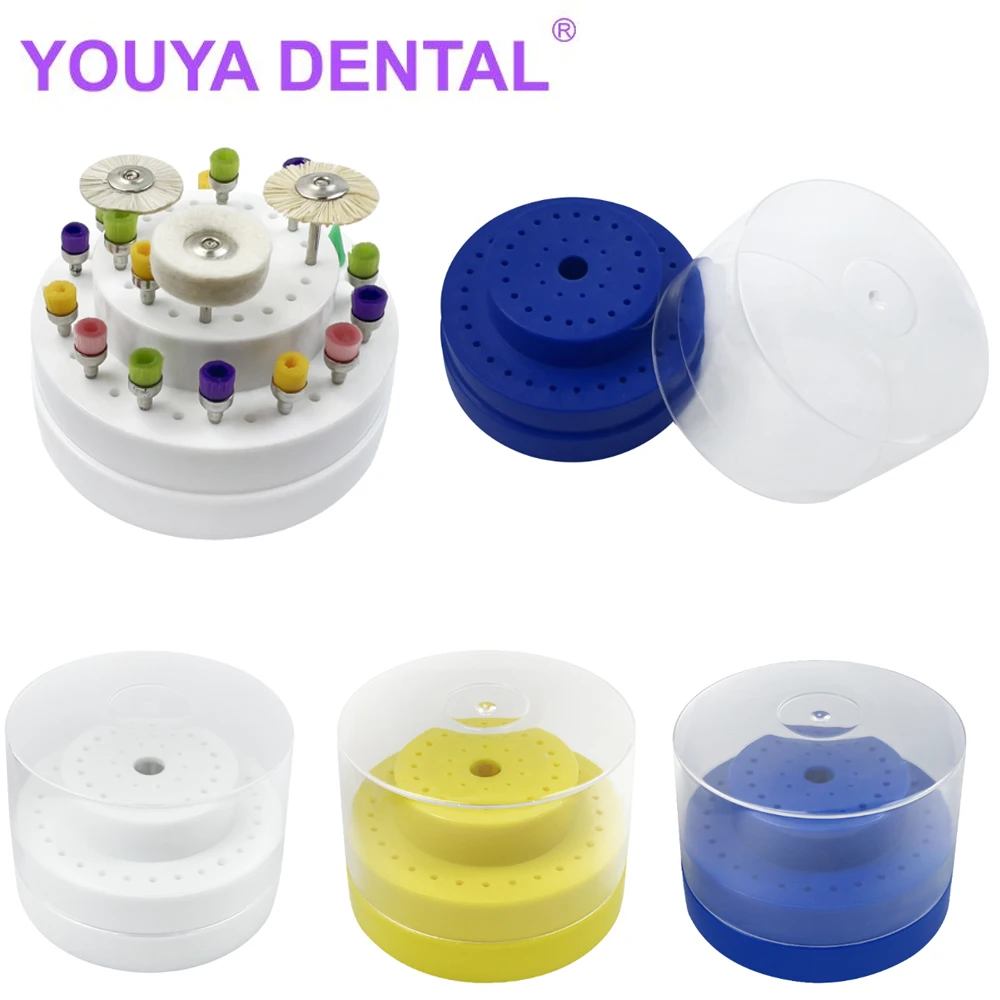 60 Holes Dental Bur Holder Diamond Burs Dentistry Burs Stand Dental Diamond Burs Block Holders Disinfection Box Dentistry Tools