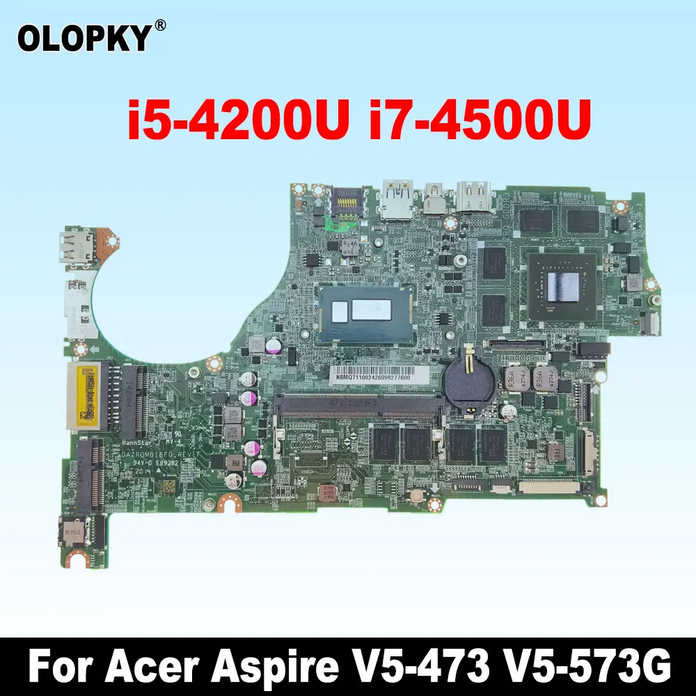 

DAZRQMB18F0 for Acer Aspire V5-473 V5-573G V5-573 V5-473G Laptop Mainboard with i3 i5 i7-4th Gen CPU GT750M/850M GPU 4G-RAM