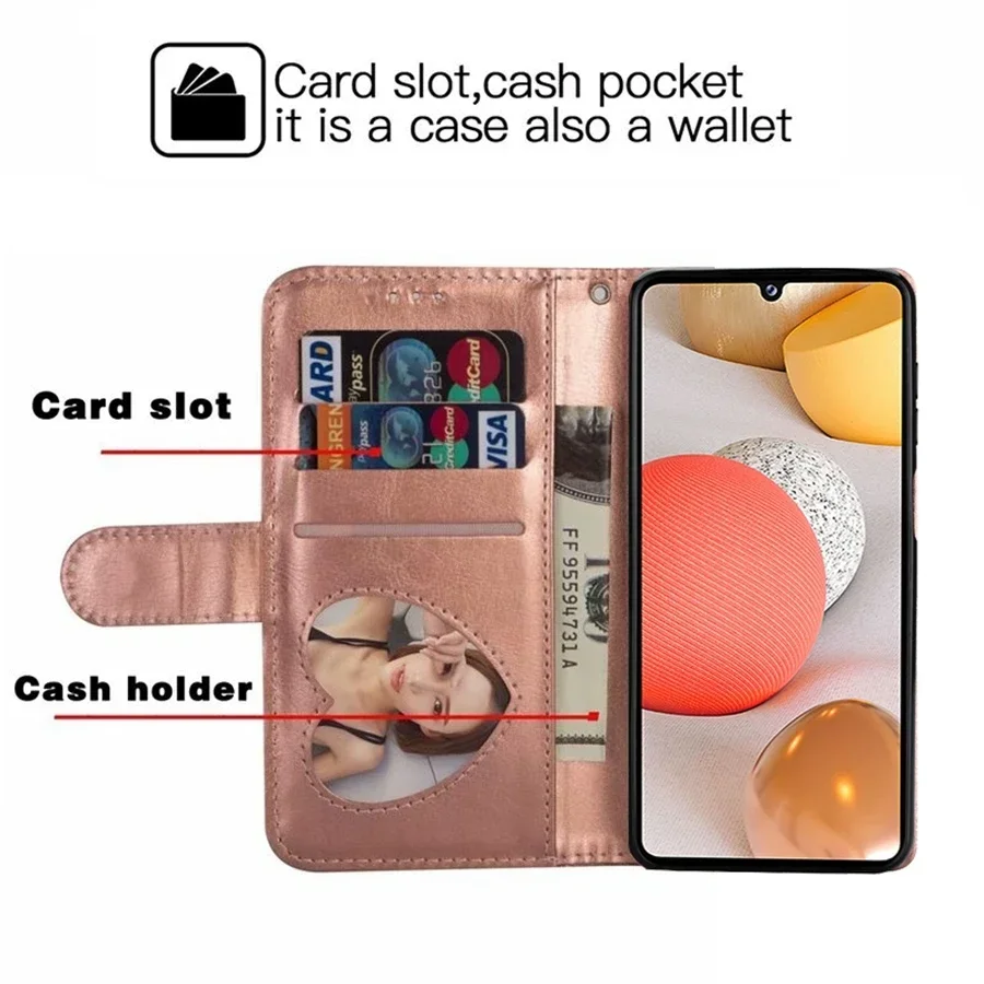 Funda de cuero con purpurina para Samsung Galaxy A05s, A13, A14, A15, A23, A24, A25, A32, A33, A34, A35, A41, A51, A52, A53, A54, A55, A71