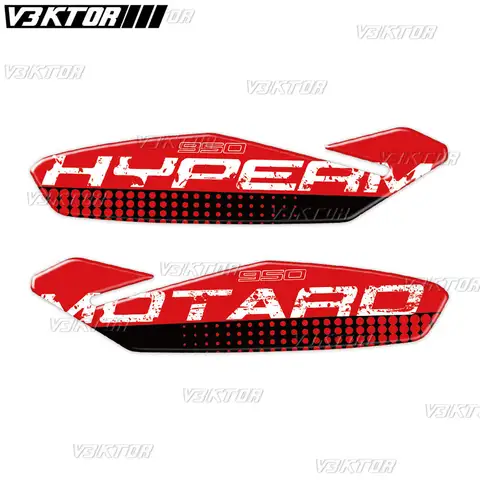 3D Resin Motorcycle Handguard Shield Sticker Hand Guard Protection Decals For Hypermotard 950 SP 950 RVE
