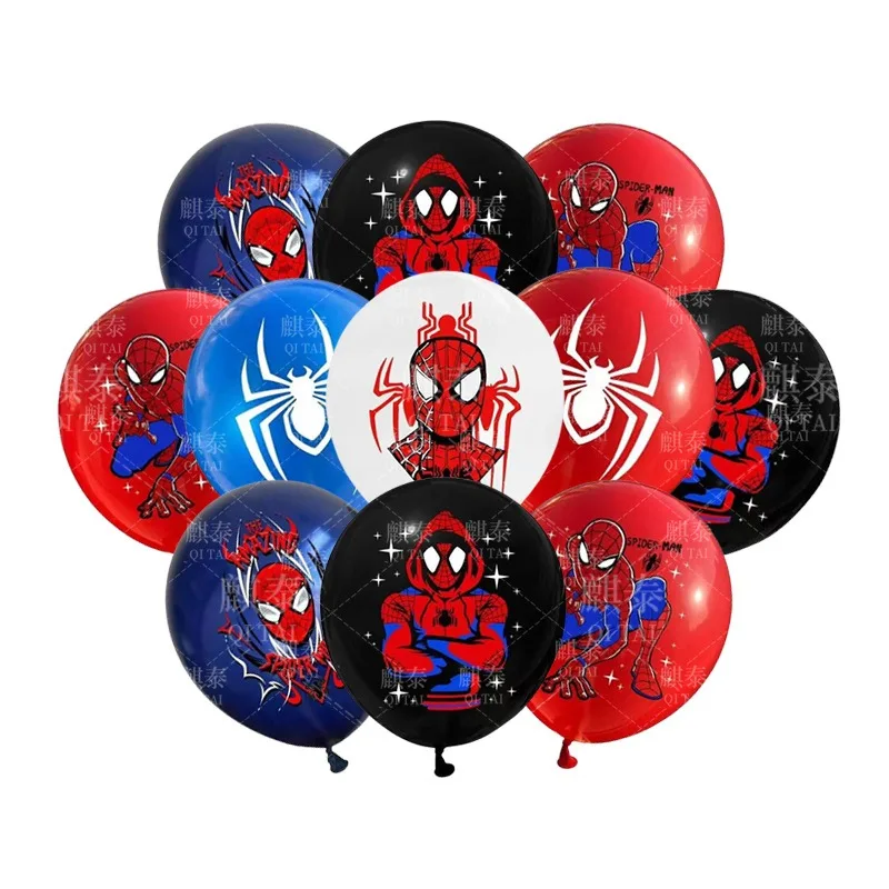 Marvel 3/6/18pcs 12 Inch Spider-Man Cartoon Anime Balloon Set,latex Balloons,for Children's Festival Parties,party Decorations
