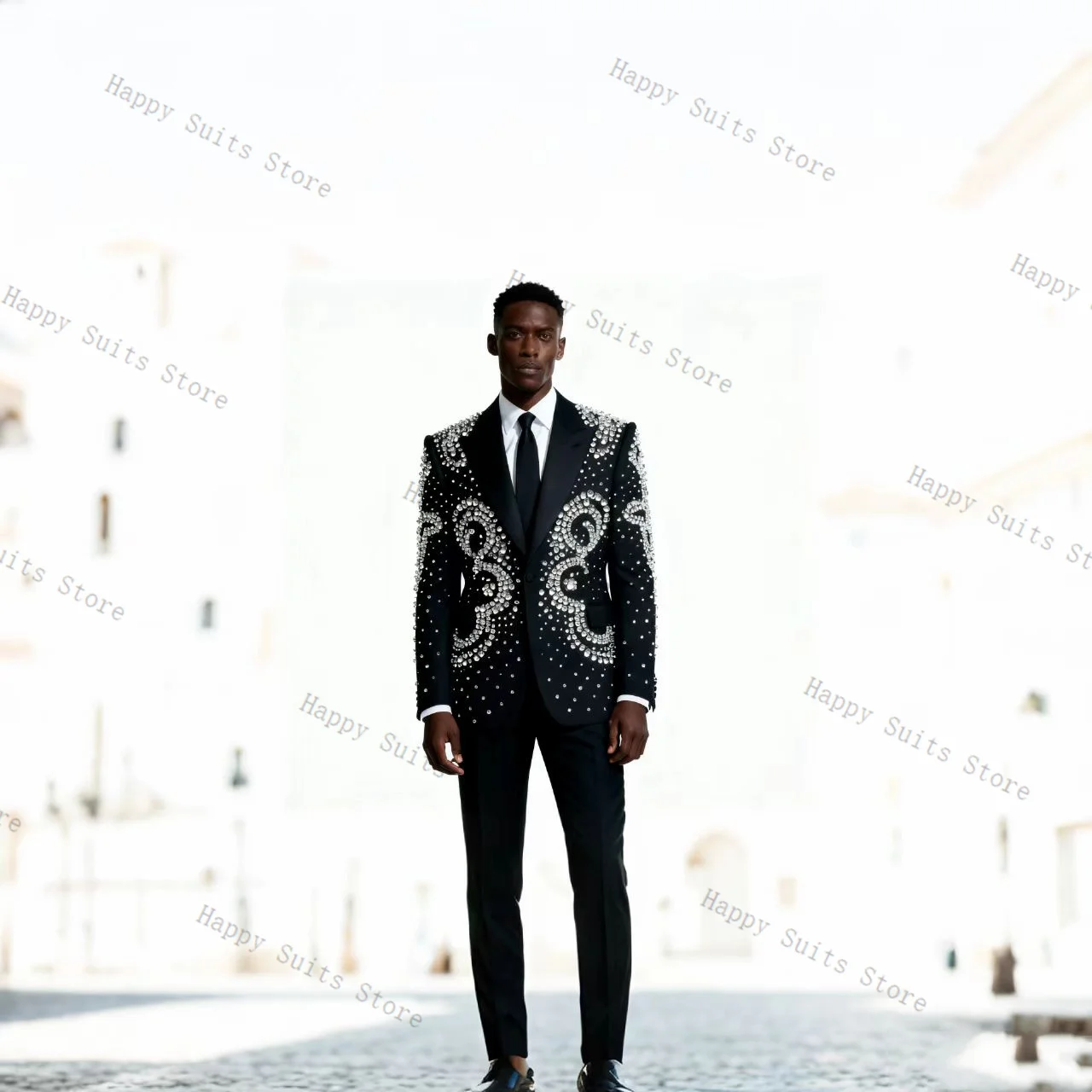 

Мужской костюм класса люкс из 2 предметов: черный пиджак + хлопковые брюки. Формальный офисный костюм, свадебный смокинг, куртка на заказ.