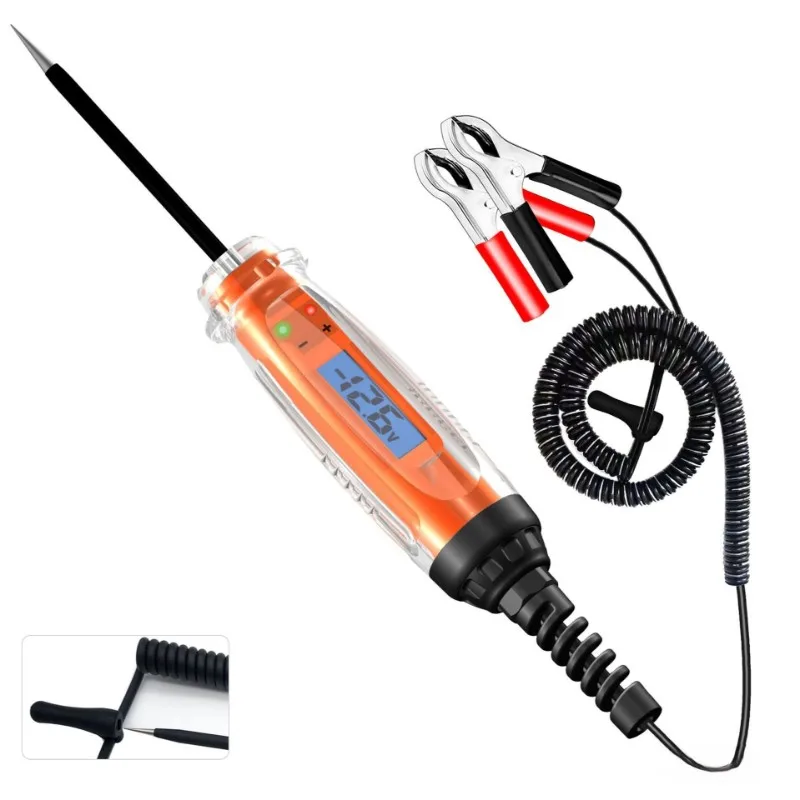 Power Circuit Probe Tester Automotive LCD digitaal testlicht met DC-spanningsweergave en verlichtingsfunctionaliteit