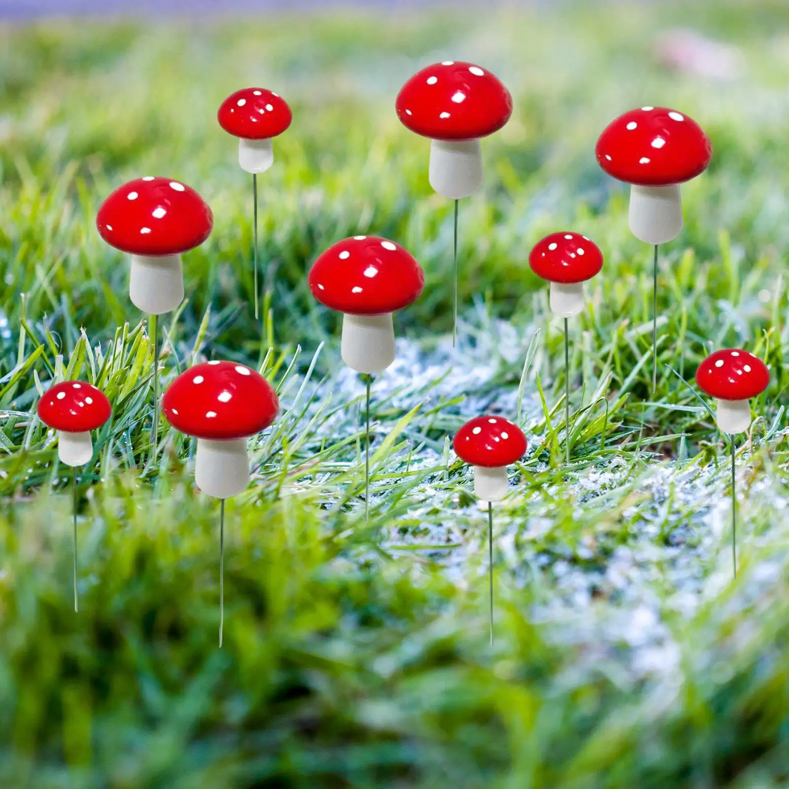 

10x Miniature Statue Figurine Outside Patio Pathway Mushroom