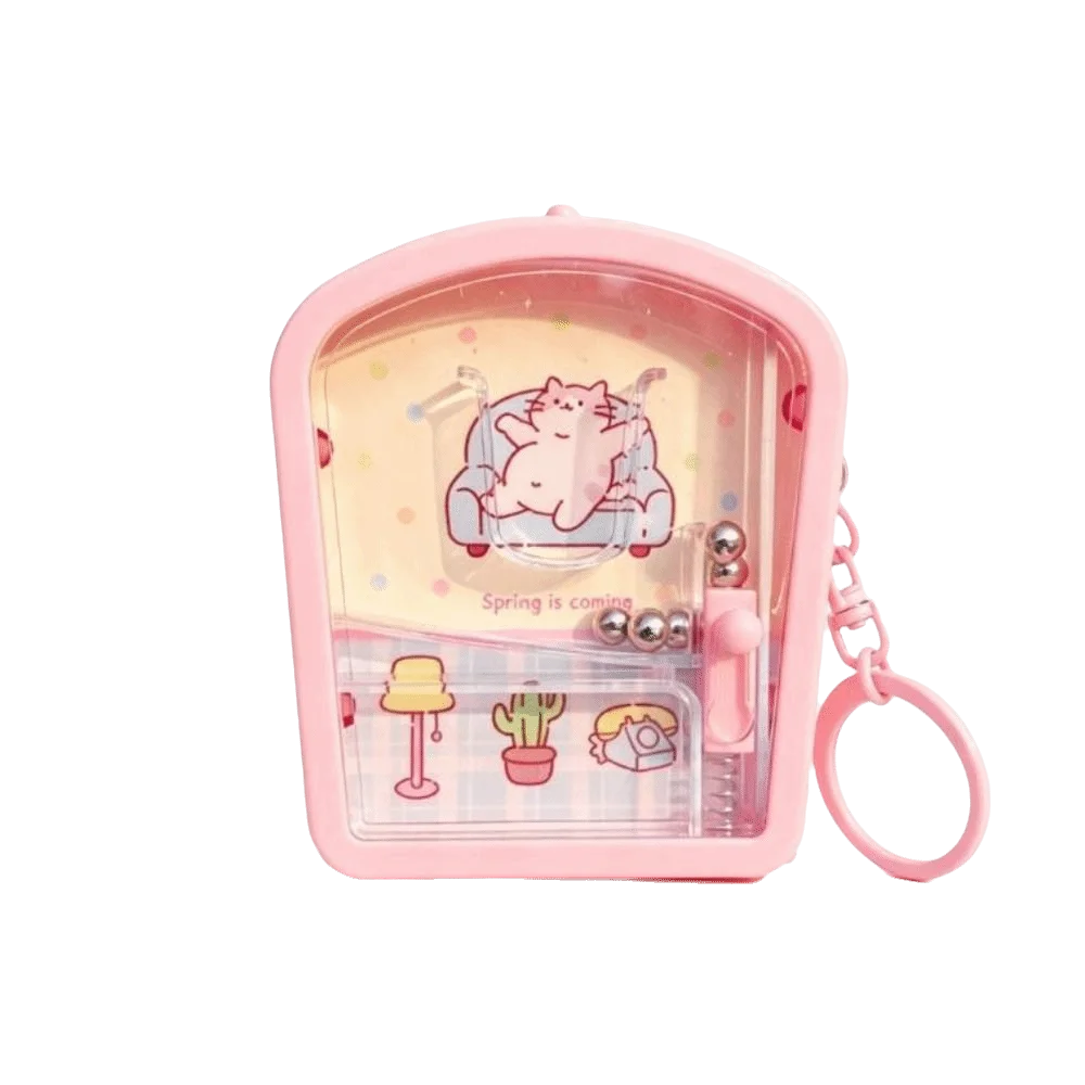 Cartoon Hanging Pendant Game Console Keychain Play Game Brain-boosting Marble Game Key Chain Luminous Bag Charm Bag