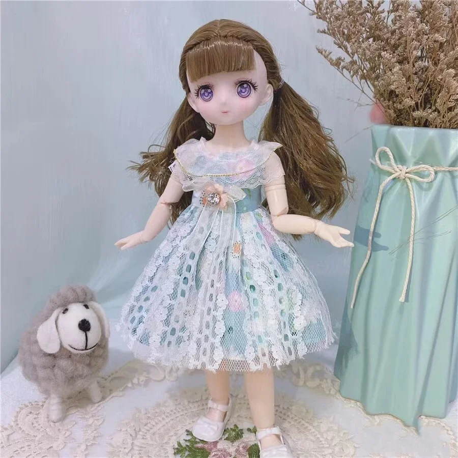 

1/6 Kawaii Doll 30cm Cute Blyth Doll Joint Body Fashion BJD Dolls Toys with Dress Shoes Wig Gifts for Girl surprise gift