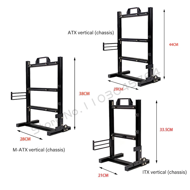 Cadre de boîtier d\'ordinateur de type ouvert, étagère de châssis verticale, support d\'armoire PC de jeu de bureau bricolage, ATX, ITX, MATX, MB