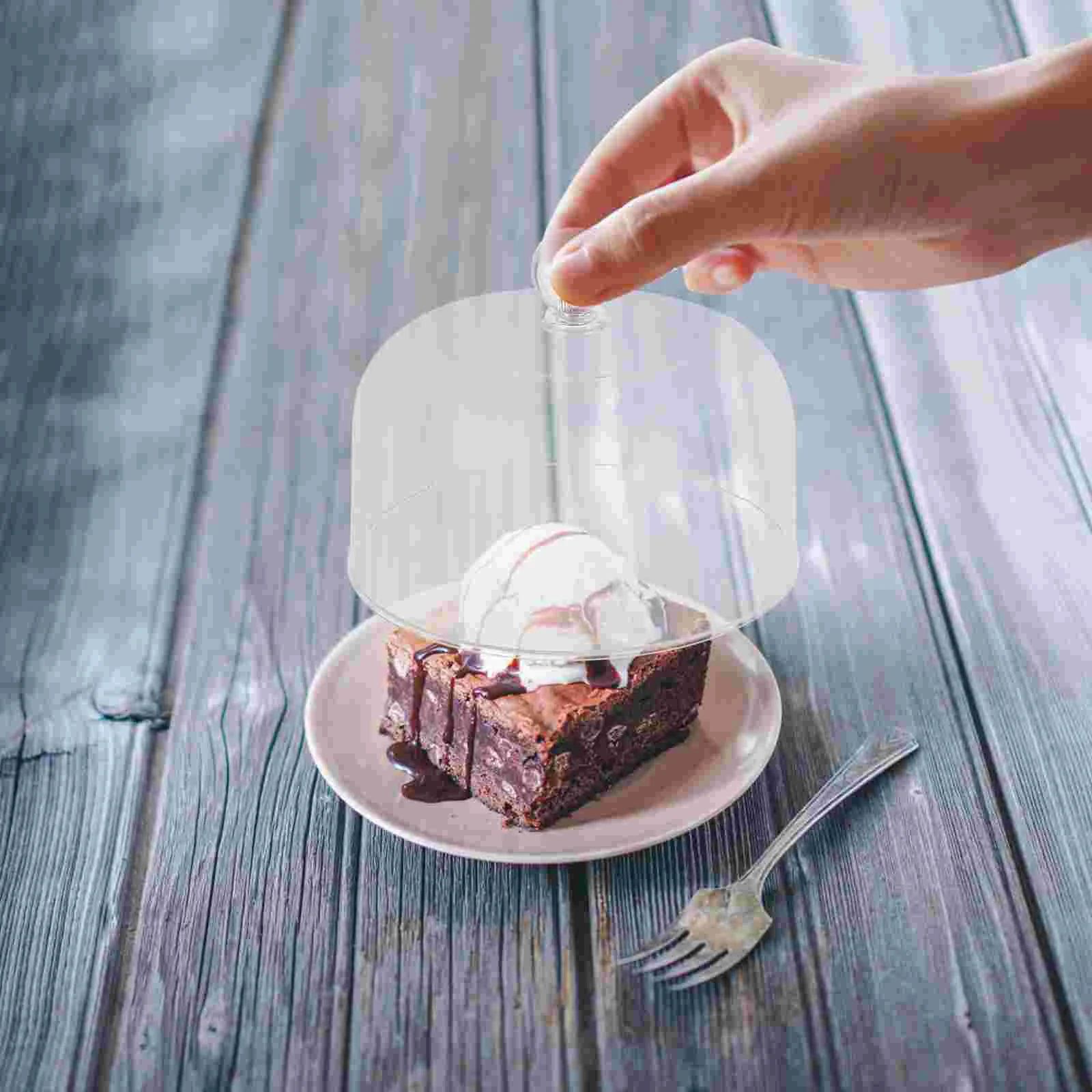 

Cake Cover Dust Dessert Display Plastic Dome Cloche Covered Dish Plate Clear Cupcake Covers