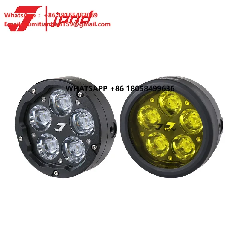 High Quality CNC Aluminum High Bright Motorcycle LED Spotlight 5 Lamp Beads Waterproof Auxiliary Light J5B
