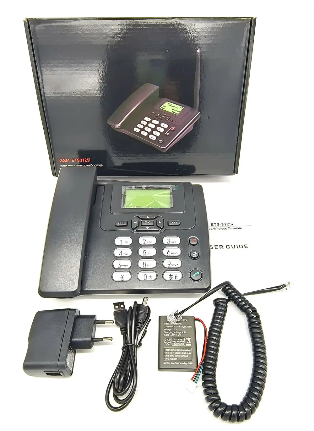 GSM Cordless Telephone Landine GSM Fixed Wireless Desktop Phone with FM/1sim ETS3125i