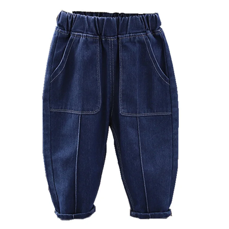 Autumn Winter New Kid Baby Boys Harem Pant Denim Elastic Solid Thickened Warm Children Boys Trousers Loose Little Boys Pants