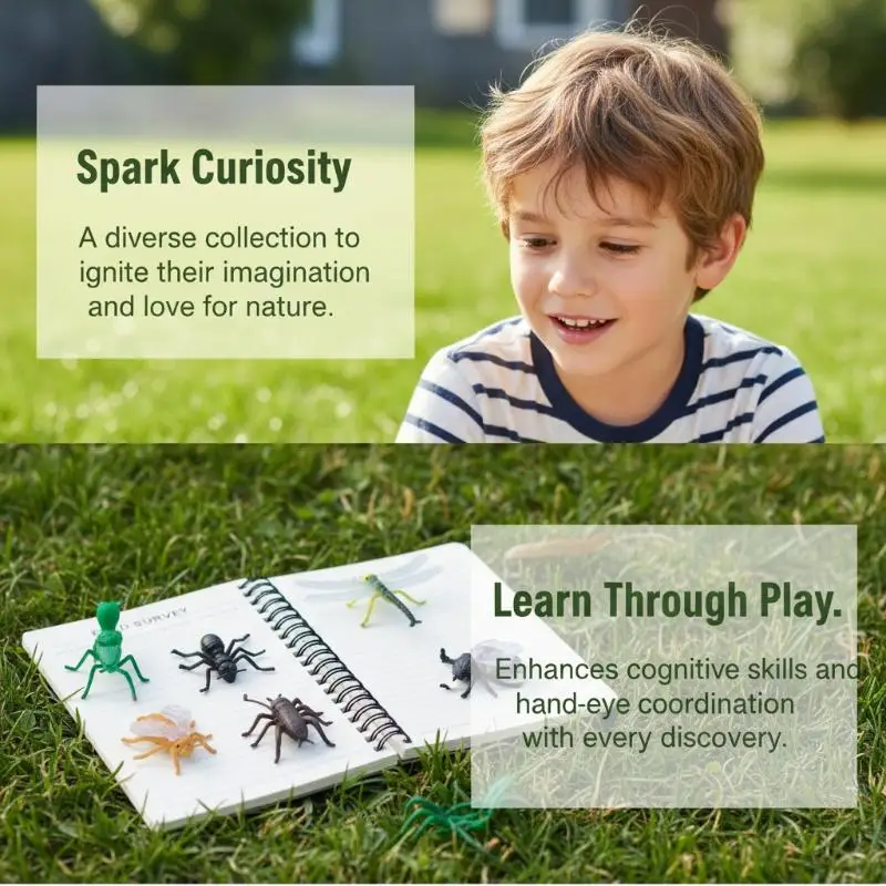 

Realistic Bug Figures Insect Spider Scorpion Model Set for Kids Early Learning Science Activities and Gifts 12Pcs