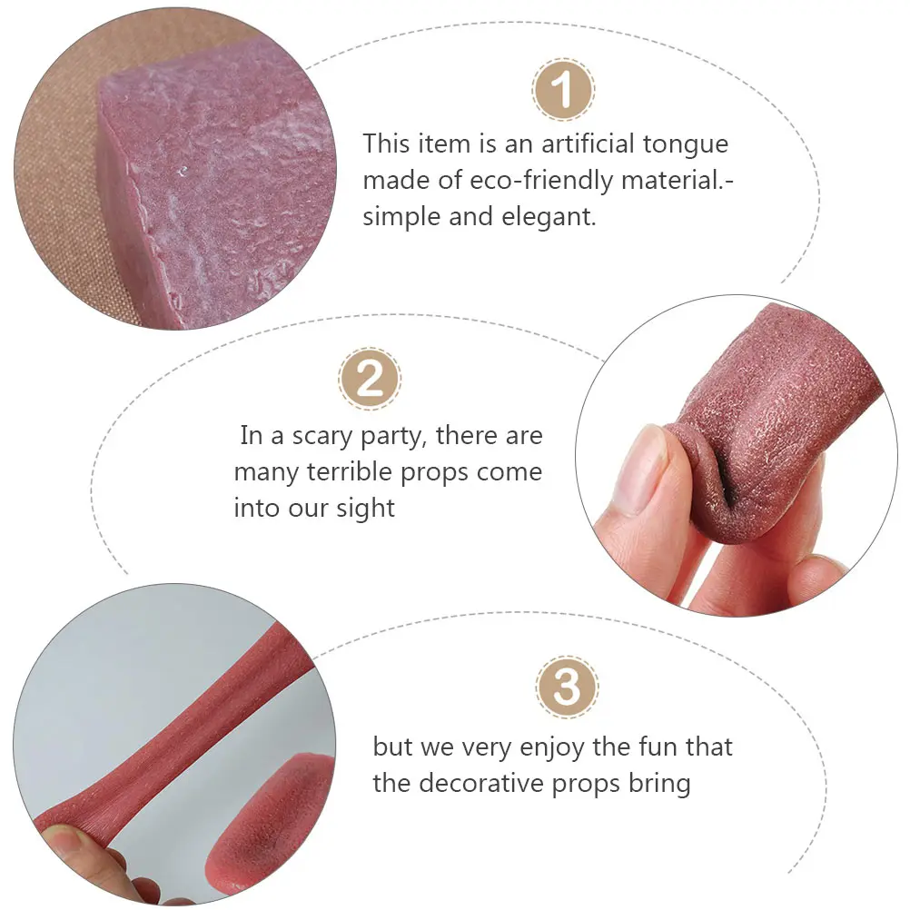 6 pezzi di lingua finta puntelli festa di Halloween ago in acciaio artificiale traforato realistico scherzo simulazione festival cosplay lingua