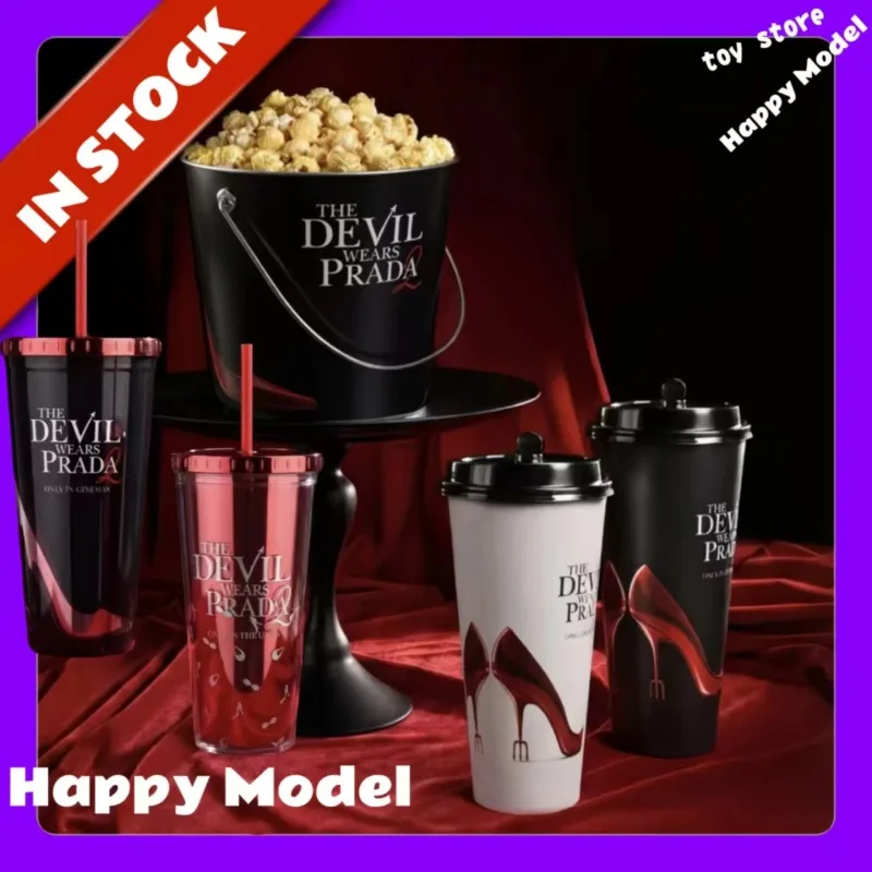 En stock: Edición de colaboración The Devil Wears Prada - Cubo para palomitas de maíz, accesorio de película, vaso con pajita de edición limitada, contenedor de almacenamiento, regalos para festivales