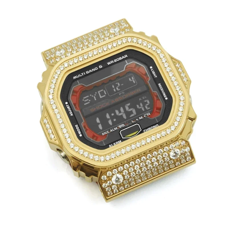 Daimond กรอบโลหะดัดแปลงหรูหราสำหรับ GX56BB GXW-56 Mod Kit กรอบสแตนเลสสำหรับ GX 56อะไหล่นาฬิกาด้วยเครื่องมือ