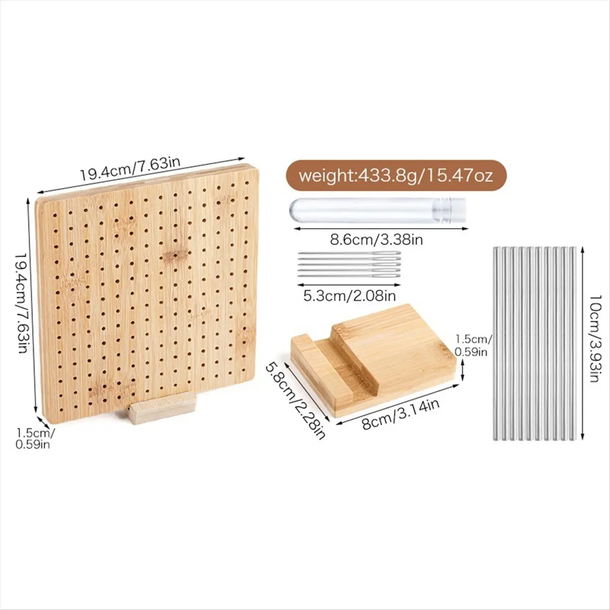 

NEW! New 7inch Bamboo Wood Yarn Knitting Board Square DIY Crochet Shaping Device with Shaping Yarn Hole Crochet Board