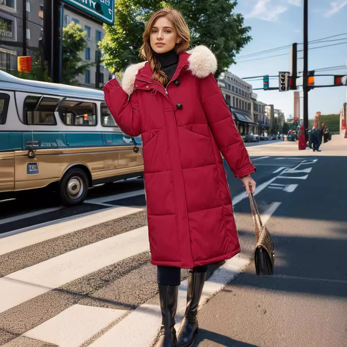 Dames dons katoenen gewatteerde jas lange losse dikke jas Koreaanse mode winter nieuwe stijl