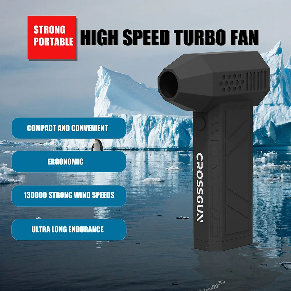 크로스건 폭력적인 제트 팬 다기능 강력한 팬 휴대용 핸드헬드 LED 조명 포함 먼지 제거 야외 캠핑