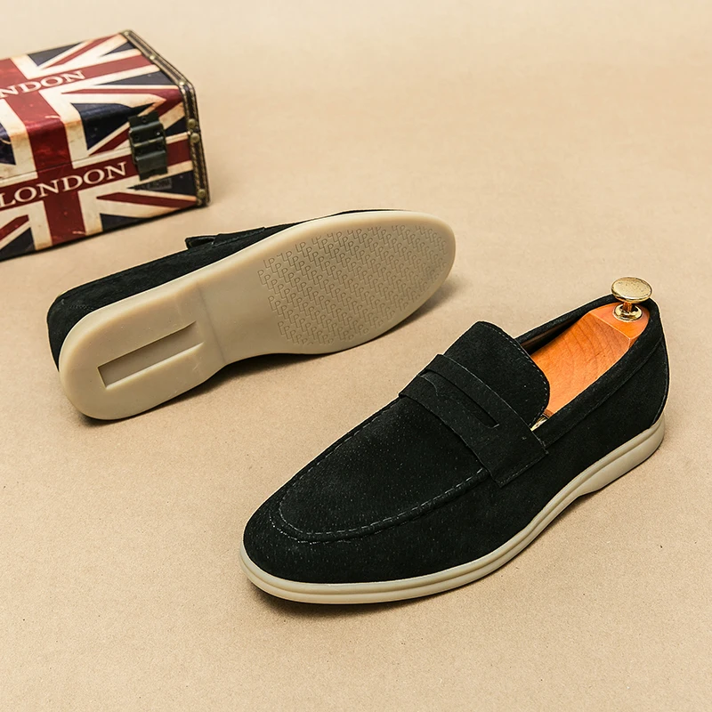 Men's Luxury Brand Genuine Lea - Suede Loafers Men บทวิจารณ์และราคา