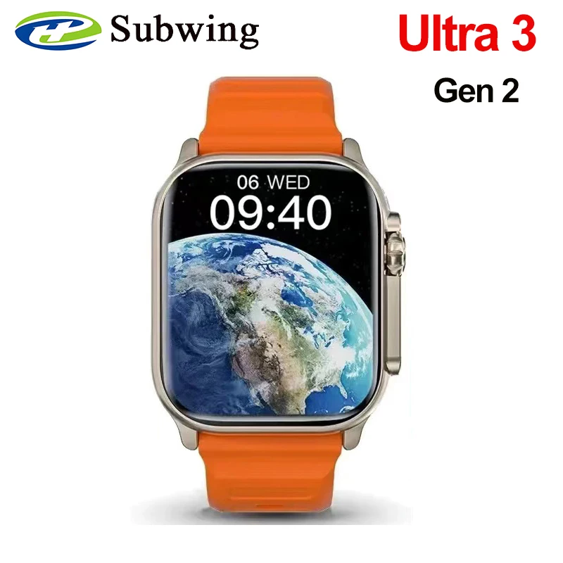 

Ultra 3 AMOLED Smart Watch 2GB ROM Men 49mm Local Music Recording Smartwatch OS10 Album Sync Women Qifit 2024