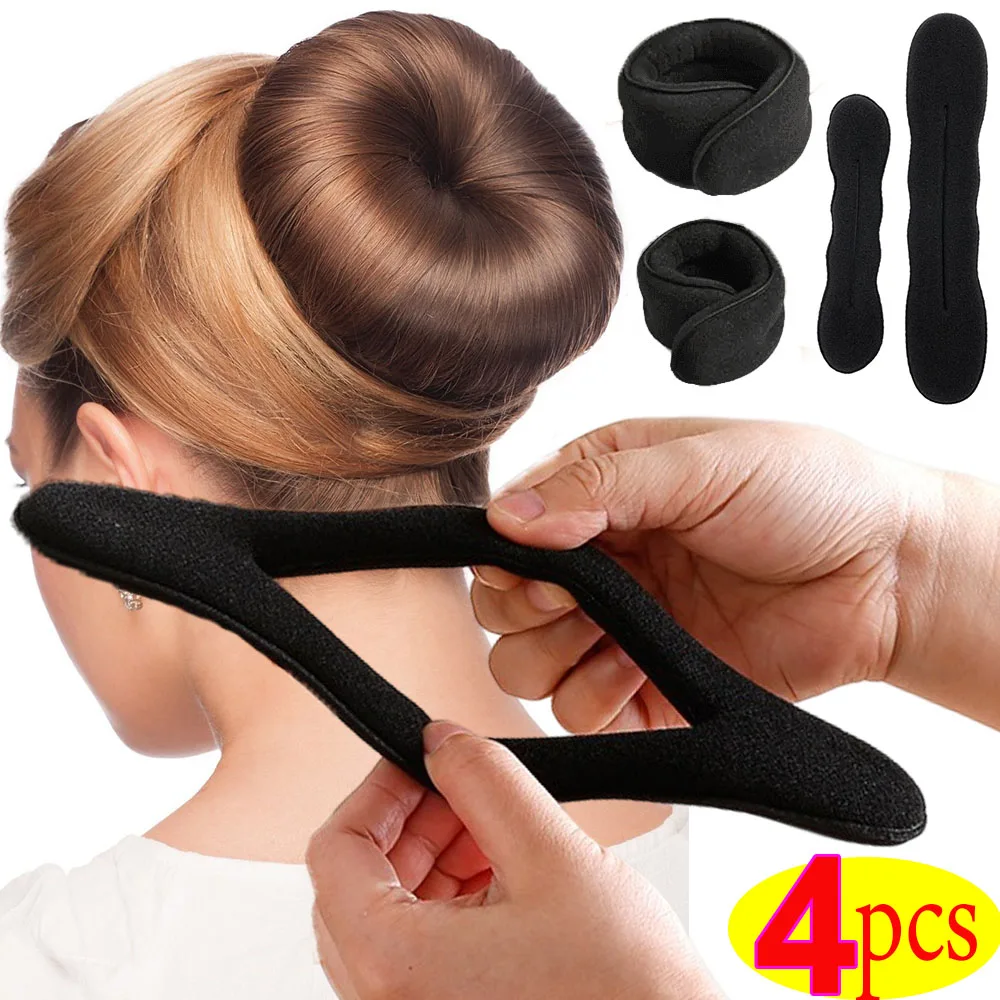 1/2/4pcs Hair Styling Magic Sponge Clip Foam Bun Curler Hairstyle Twist Maker Tool Fashion Styling Hair Accessories for Women