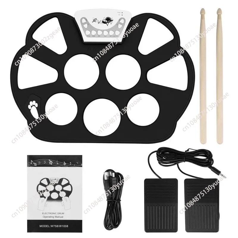 

Cross Border W758 Hand Rolled Drum Kit, Unisex Portable Without Horns, Percussion Instruments for Kids