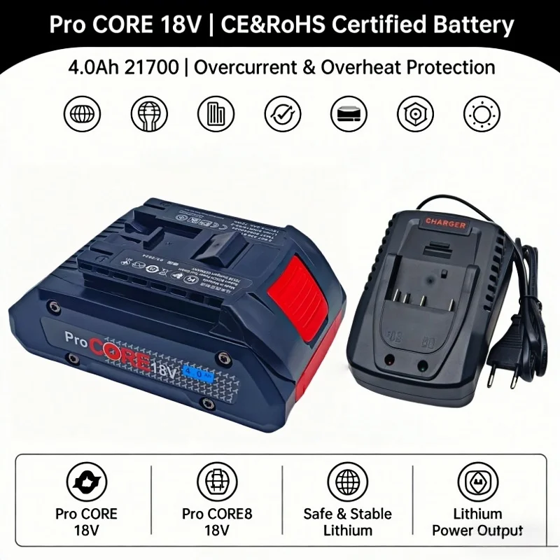 

A 4.0Ah battery specially designed for the 18V platform, with 21700 built-in cells to ensure power does not decay.