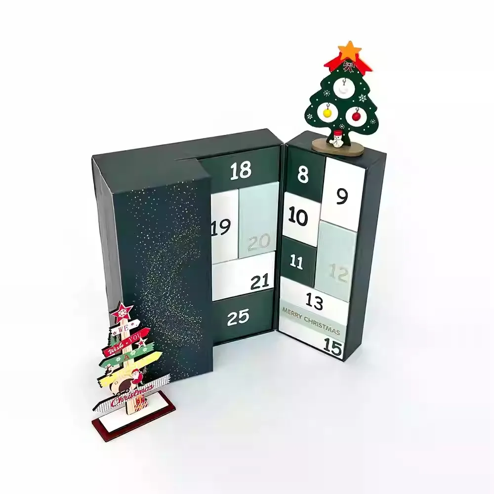 Mass Customized Christmas Advent Calendar Boxes Days Advent Countdown Gift Box Xmas Empty Advent Calendar Candy Cardboard Box