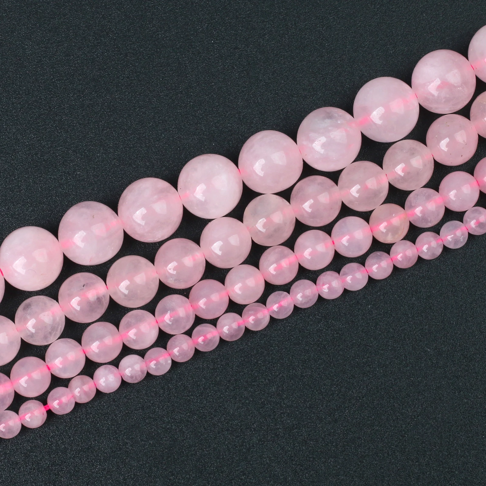 Natural Stone Beads Rose Pink Quartz Pure Crystal Round Loose Beads For Jewelry Making DIY Bracelet Necklace 4 6 8 10 12 MM