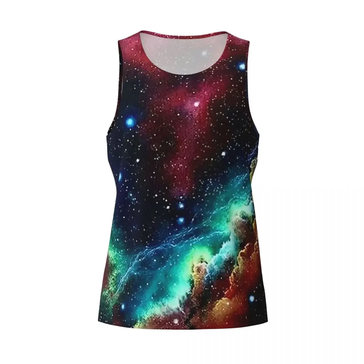 Quick Dry Constellation Star Clusters Galaxies Print Halloween Gym Tank Muscle Sleeveless Shirt Bodybuilding Breathable Vest