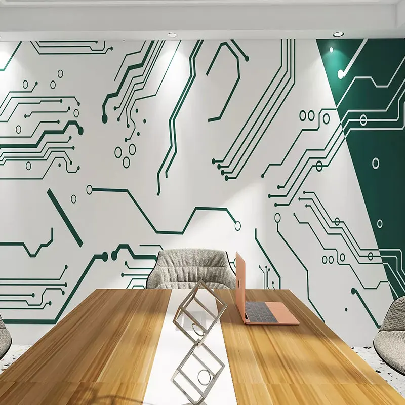 Customized products 3D Circuit board technology sense wallpaper Office Internet bar industrial wind E-Sport hotel mural 3d