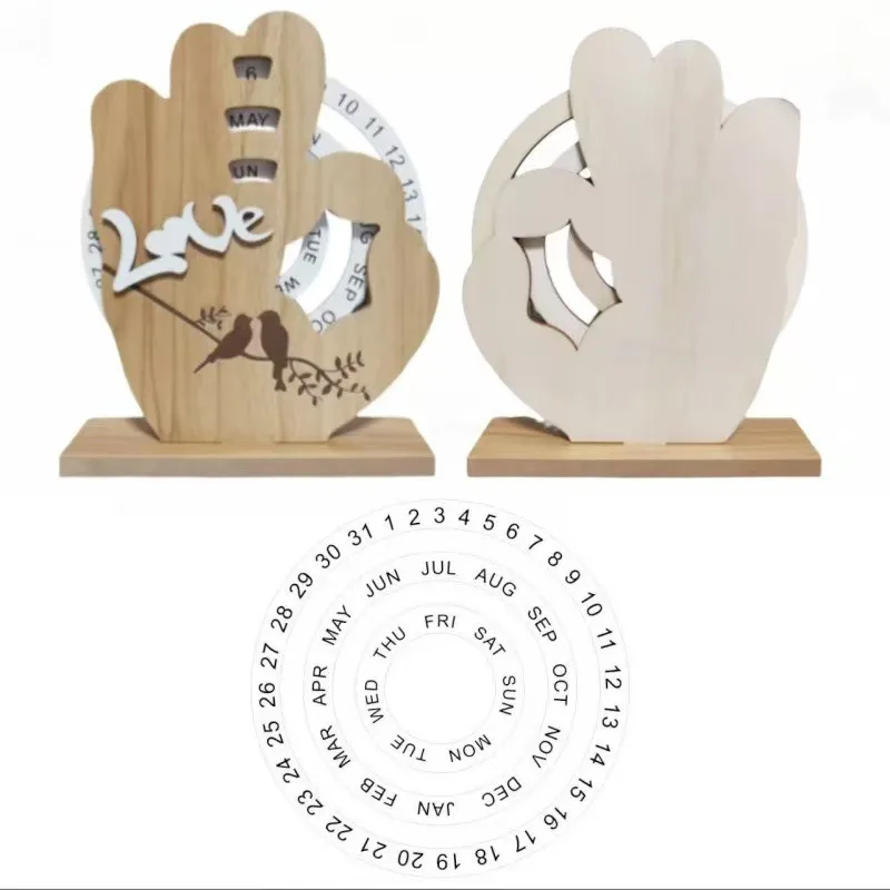 Wooden craft calendar, perpetual calendar, home decoration, office desktop high-end decoration, manual desk calendar decoration