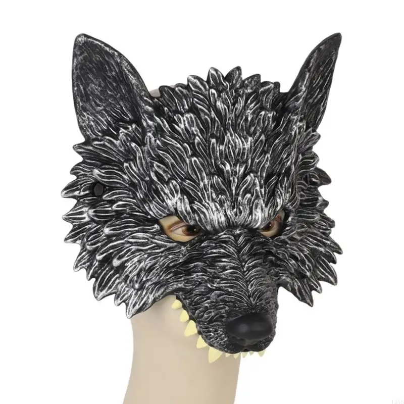 L5YB Wolf Costume Maschera peluche, coda volpi, guanti cosplay animale