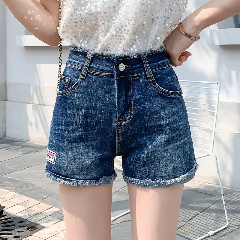 

Wide Short Jean Pants Woman Elasticty New In Denim Shorts for Women Flowy XXL Low Price Hot Jorts Youthful Trend 2024 Outdoor XL