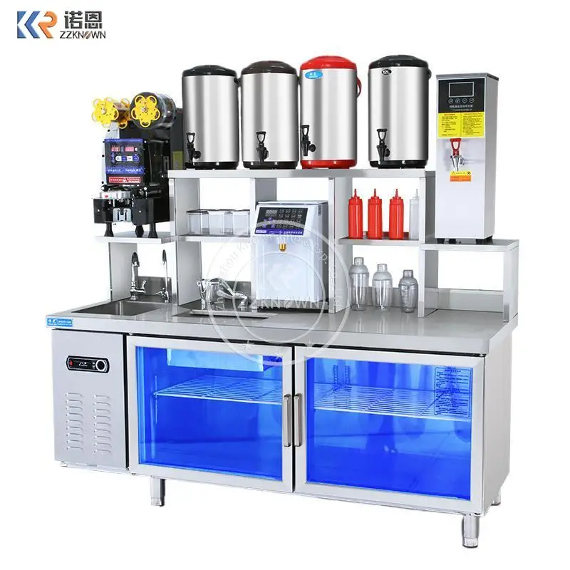 

2024 New Design Milk Tea Equipment Bar Table For Bubble Tea Shop