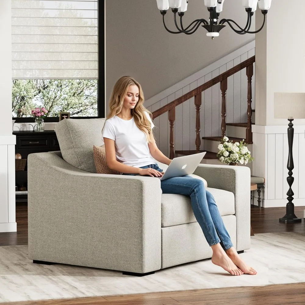 كرسي ABCASA كبير الحجم بقدرة 47 وات، كرسي أريكة منجد مريح مع مقعد كبير ومسند ذراع واسع، صالة حديثة صديقة للحيوانات الأليفة #3