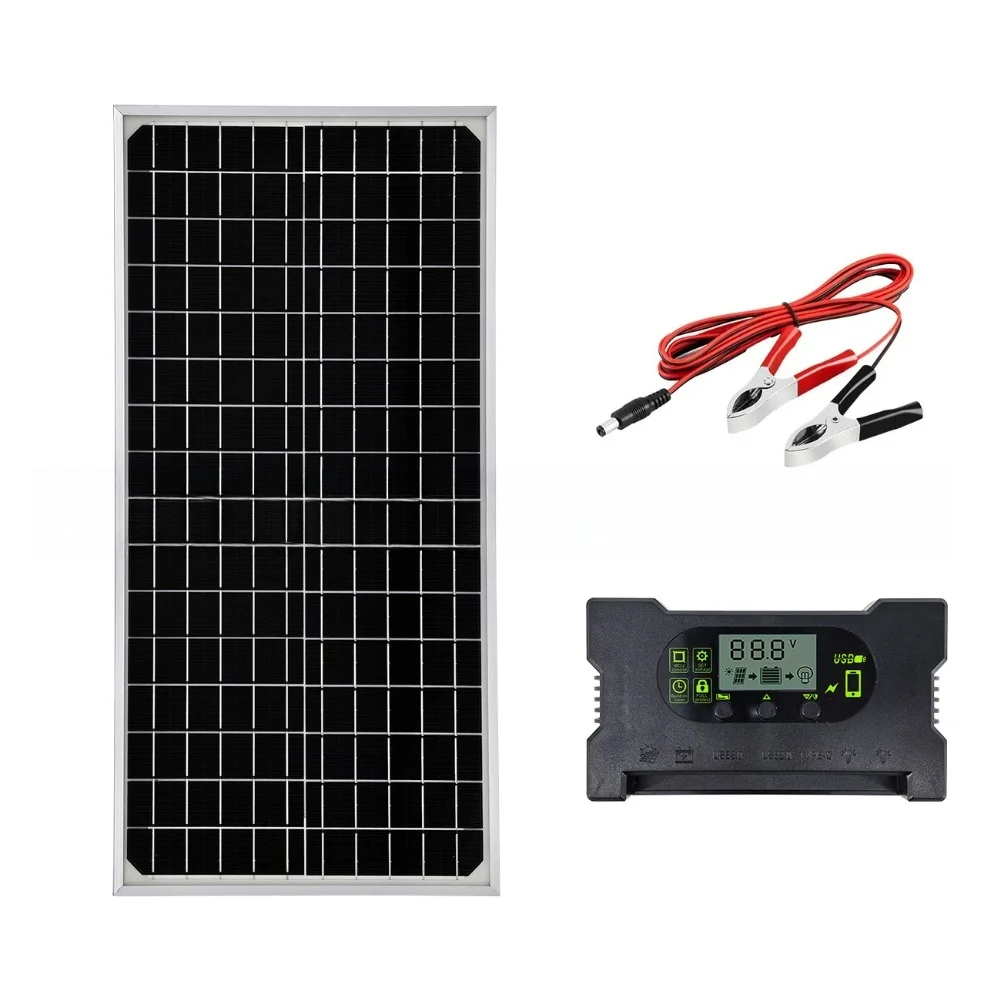 portable-16w-monocrystalline-solar-panel-kit-for-home-and-portable-energy-charging-with-controller-and-dc-output